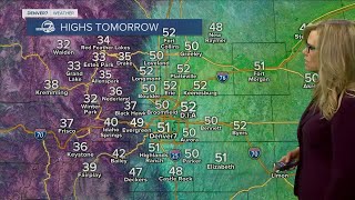 Light snow this evening, warmer weather ahead