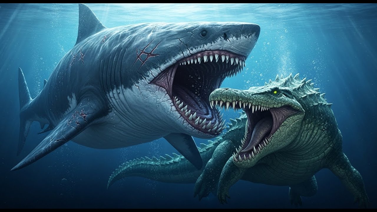 Megalodon vs. Mosasaurus: The Ocean Turns Red! 🩸🦈 | 3D Animated