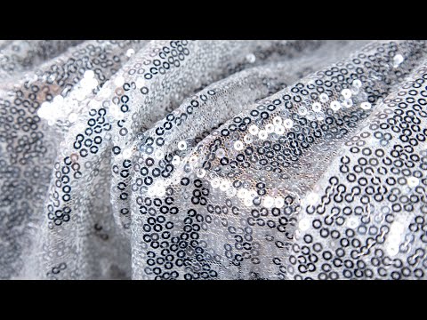 [OneYard] 3mm Shiny Silver Sequins Glitz on Mesh by the Yard 30264