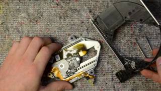 laptop dvd-rw disassembly, take apart, teardown tutorial