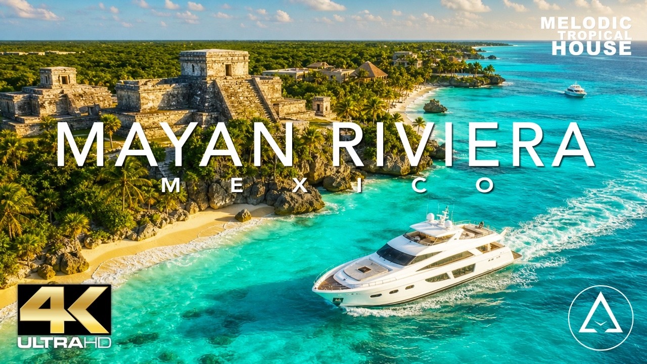 Mayan Riviera in 4K Drone | Mexico Paradise with Tropical House ...