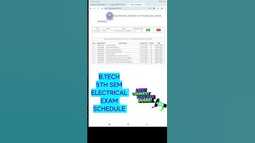 B.TECH 5TH SEM ELECTRICAL EXAM SCHEDULE