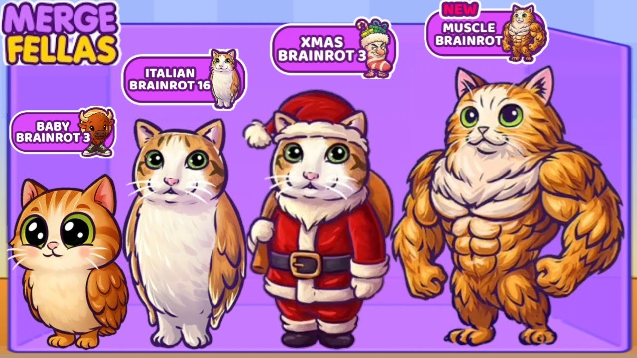 Merge Fellas BOSS + BOSS ⁉️ MUSCLE BRAINROT, XMAS, BRAINROT 16, Baby - New Update Ultimate Max Level