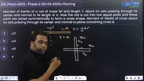 Moment of inertia of a rod of mass ‘M’ and length ‘L’  | JEE Main 2025 Physics | Dhirendra Kumar