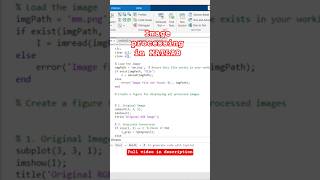 How to process your image in matlab #matlab #freeonlinecourses #education