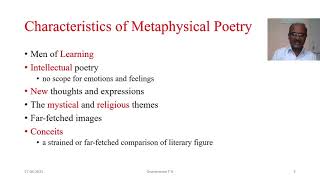 Characteristics of Metaphysical Poetry