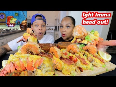 CHEESY LOADED LOBSTER TAILS MUKBANG!!!