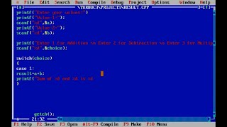 How to make a calculator using switch statement.
