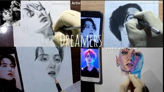 4 Speed Drawings Of BTS Jungkook With  New Song Dreamers