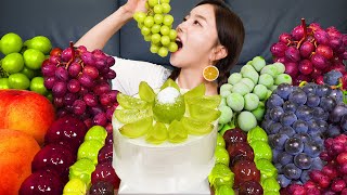 [Mukbang ASMR] Fruit Party 🍇 Peach grape Homemade CANDIED FRUITS Tanghulu Cake Recipe Ssoyoung