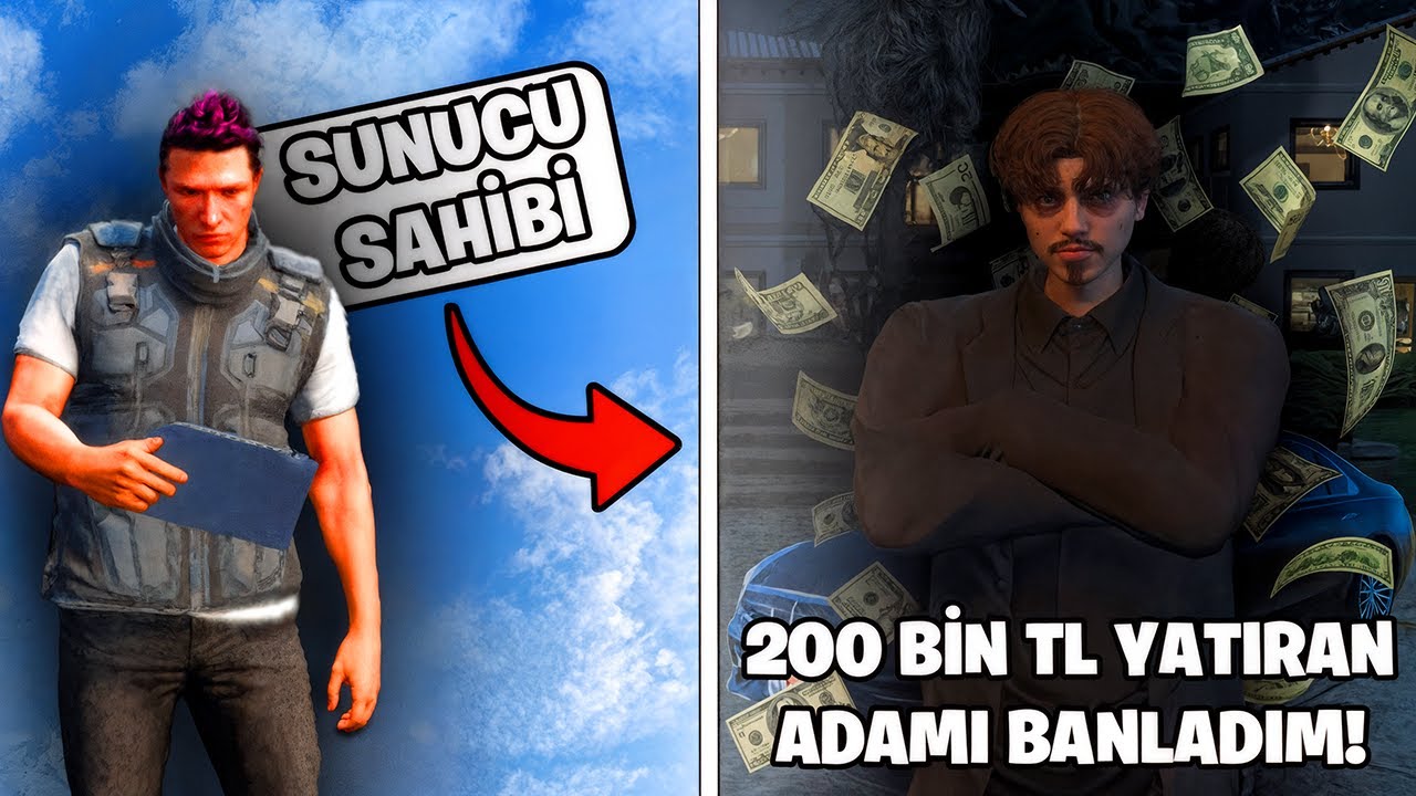 Fivem SUNUCU SAHİBİ OLUP 200K YATIRAN ADAMI BANLADIM (Fivem Hile Troll)