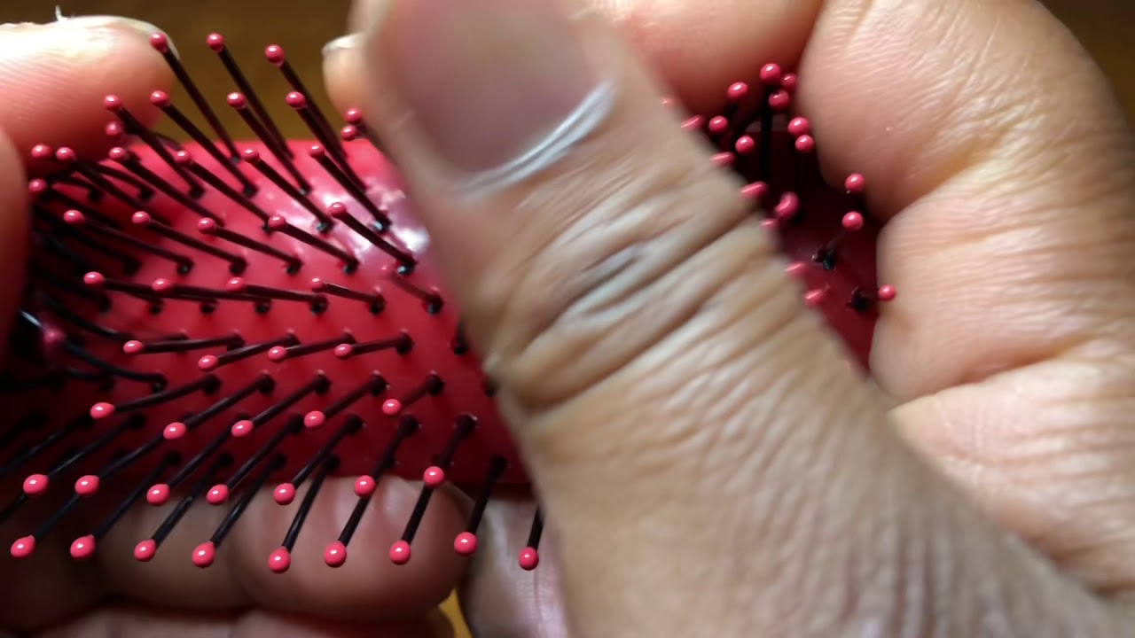 ASMR hair brush bristles sounds no talking