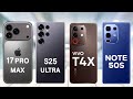 Samsung S25 Ultra vs Vivo T4X vs Infinix Note 50S vs iPhone 17 Pro Max