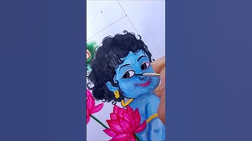 cute little Krishna painting 🖌️🥰#painting #art #drawing #trending #short #kirshna