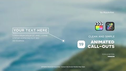 Apple Motion Template: Simple Call-Outs for Final Cut Pro X