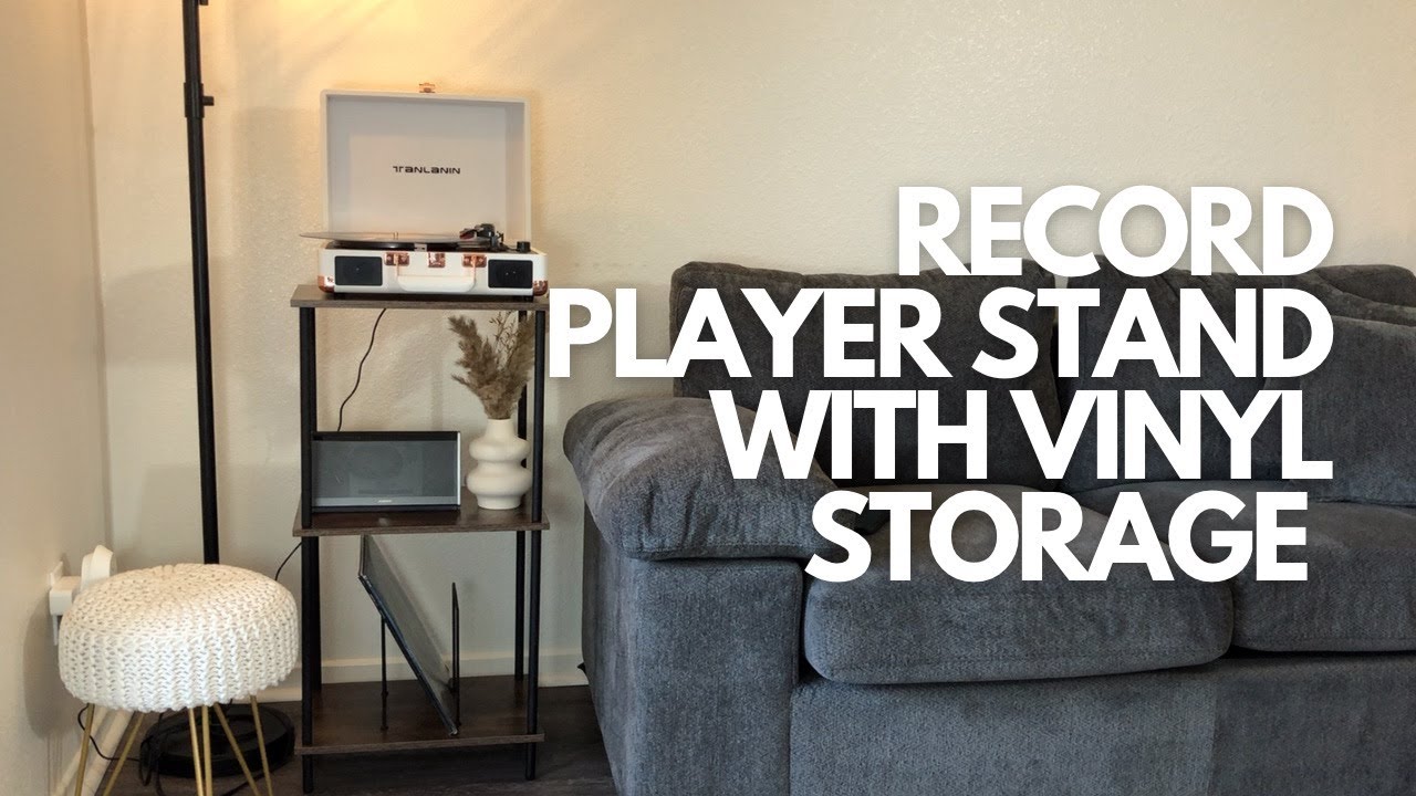 Record Player Stand with Vinyl Storage - YouTube