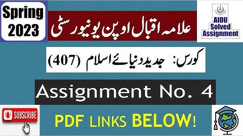 ⏩ AIOU Code 407 Solved Assignment No.4 Spring 2023 || Subject: Modern Muslim World | Level: BA/B.Com