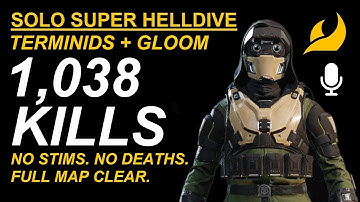 Helldivers 2. SOLO. NO STIMS. No deaths. 1,038 Bug kills. Super Helldive. Full Map Clear. The Gloom.