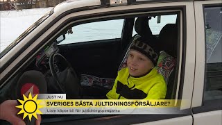 Tioårige Liam köpte bil för jultidningspengarna  Nyhetsmorgon (TV4)