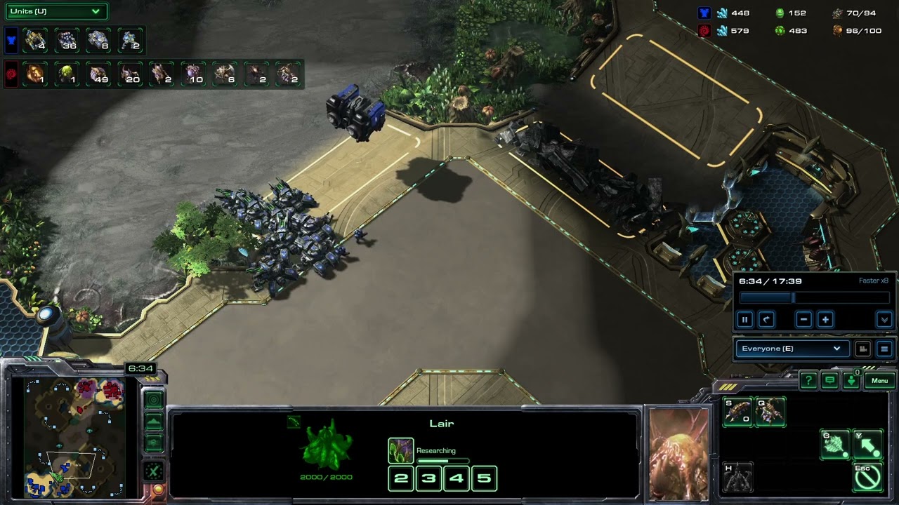 SC2 1V1 insane AI Zerg OVERGROWTH LE (1 Terran V 1 insane Zerg) Full Rush