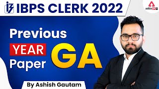 IBPS Clerk GA Previous Year Question Paper by Ashish Gautam