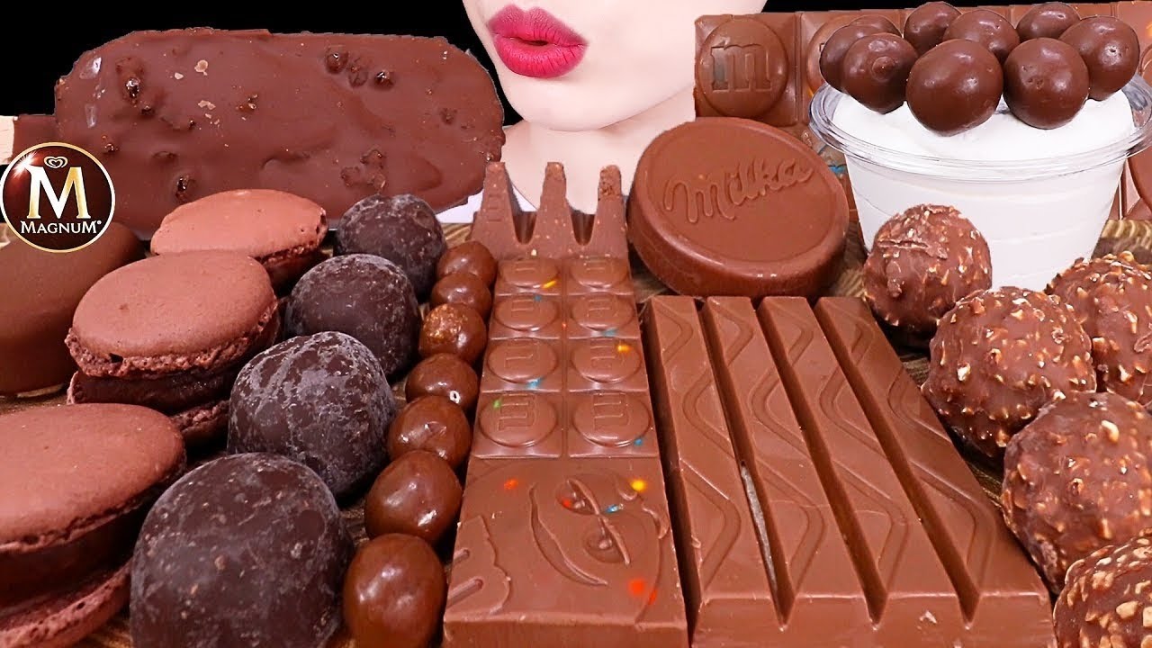 ASMR MUKBANG | CHOCOLATE MARSHMALLOW MAGNUM MALTESERS ICE CREAM SNACK 