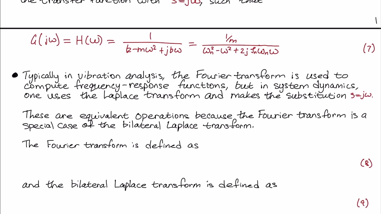System Dynamics & Vibrations: Frequency Response & Bode Diagrams - Part 1