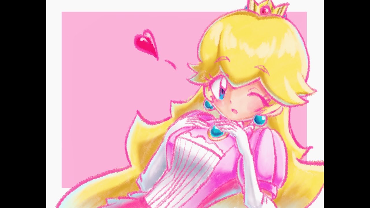 イラストメイキング ピーチ姫を描いてみた Making Illustration Princess Peach Youtube