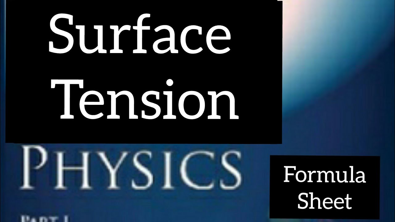 Surface tension formula sheet and theory short notes Neet JEE YouTube