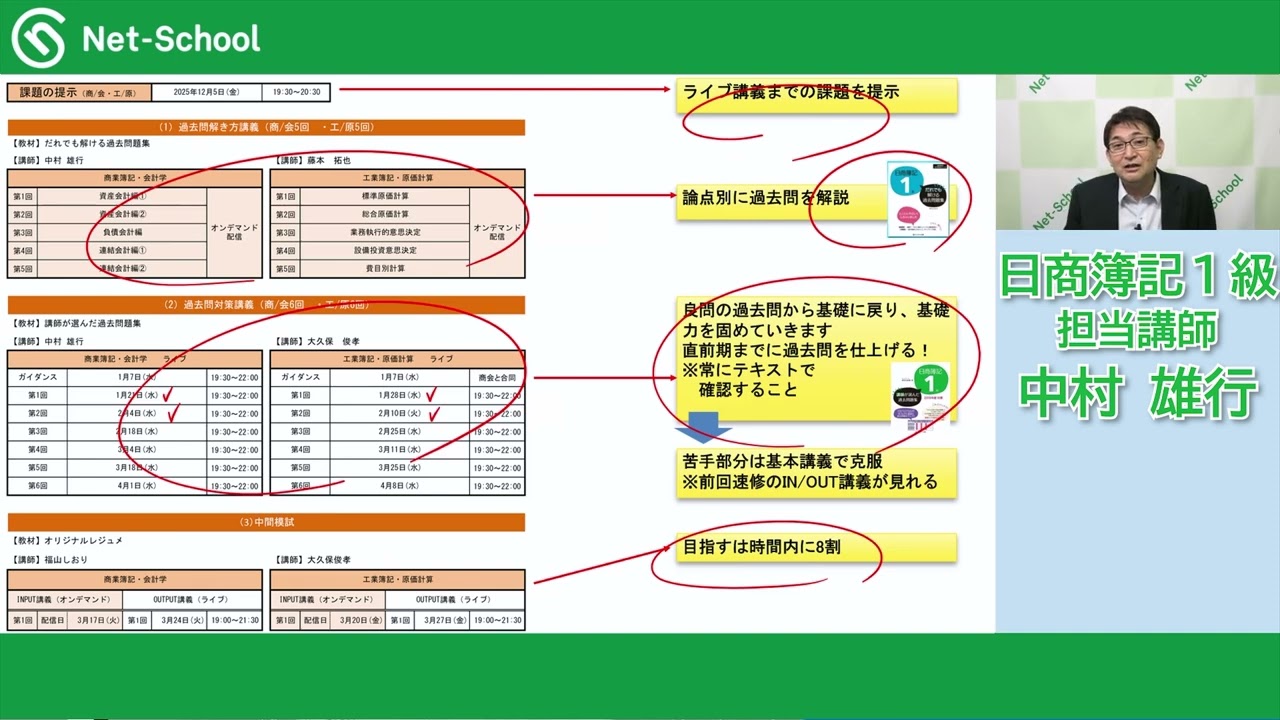日商簿記1級経験者コース | ネットスクール株式会社【公式サイト】