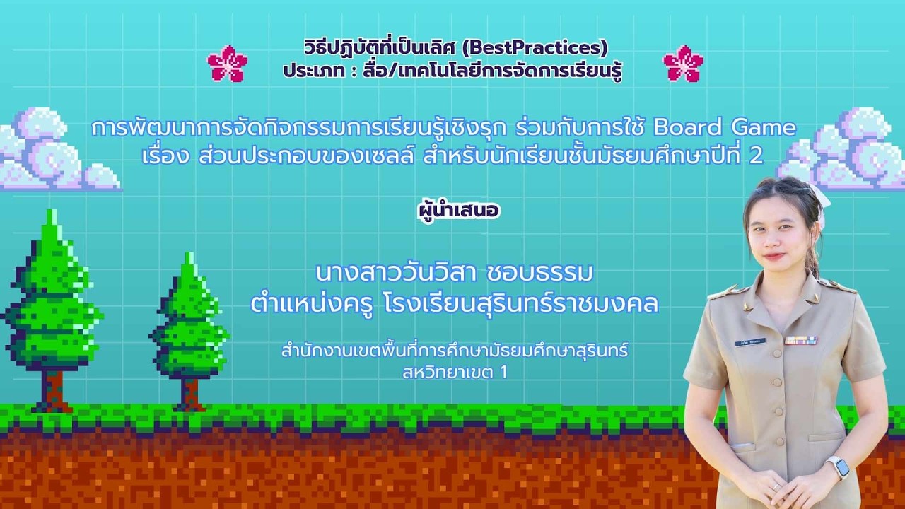 Best Practice การพัฒนาการจัดกิจกรรมการเรียนรู้เชิงรุก ร่วมกับการใช้ Board Game  น.ส.วันวิสา ชอบธรรม