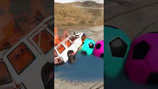Double Flatbed Trailer Truck vs speed bumps|Busses vs speed bumps|Beamng Drive