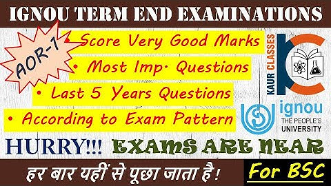 AOR-1 | Most Important Questions | Part-1 | Operations Research | TEE | BSC | IGNOU | Must Watch |