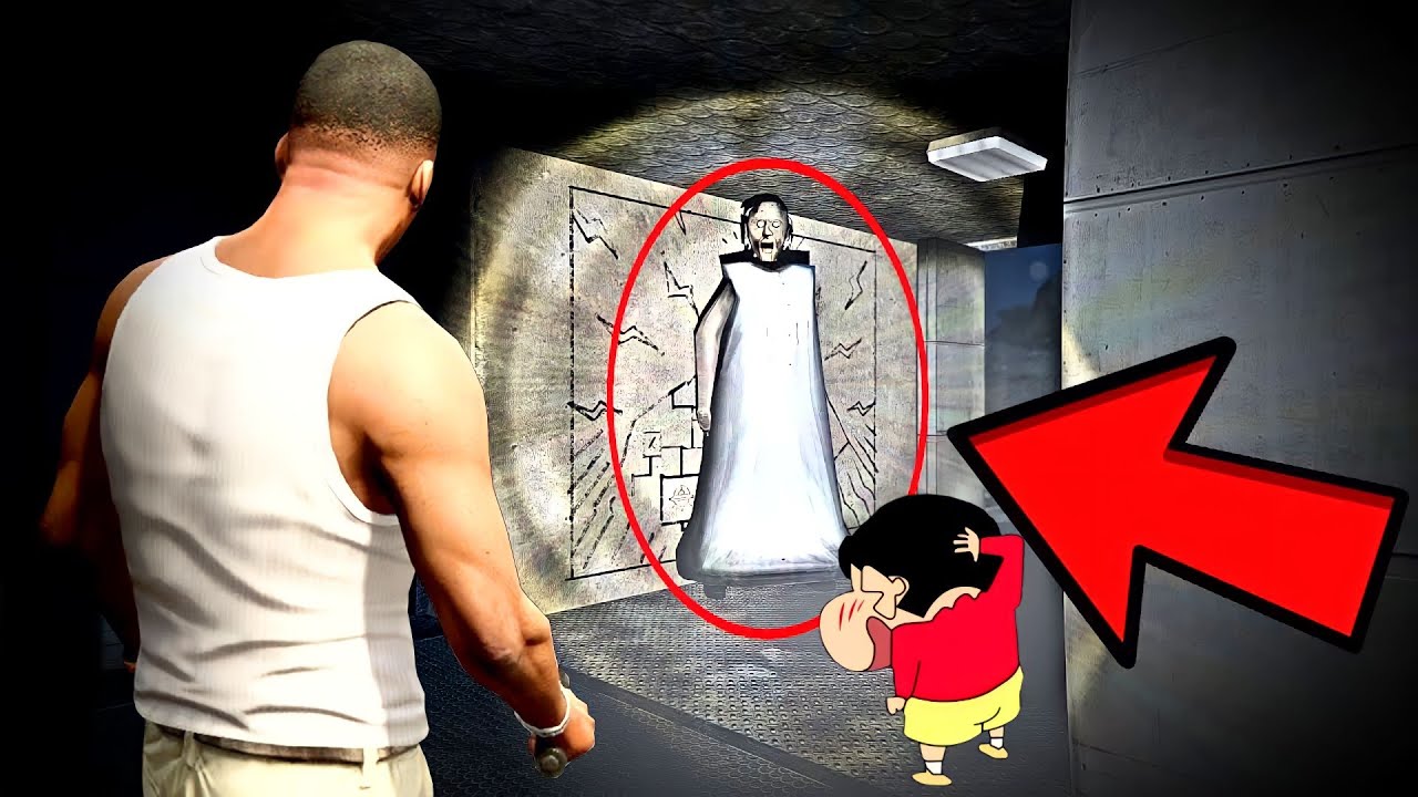 SHINCHAN FOUND GRANNY IN FRANKLIN'S HAUNTED HOUSE HORROR GTA 5
