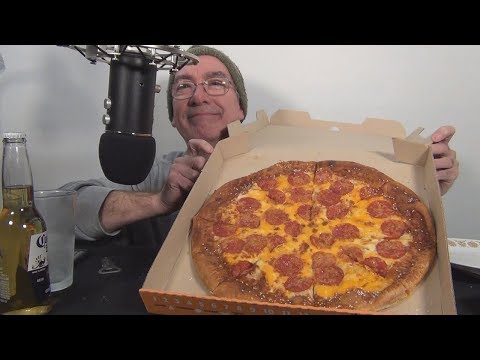 ASMR Eating Little Caesars Pretzel Crust Pizza Whispering