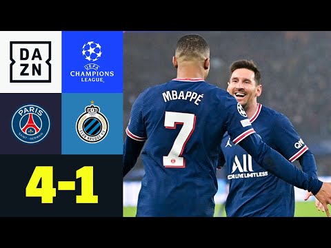 Messi & Mbappe-Show zum Abschluss der Gruppenphase: PSG - Brügge 4:1 | UEFA Champions League | DAZN