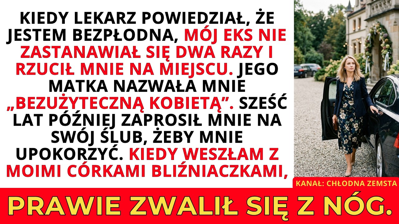 Stałam na weselu mojego byłego męża, ściskając za ręce dwie małe dziewczynki w granatowych sukienkach. Cała sala umilkła, a z jego twarzy odpływała krew. Sześć lat wcześniej zostawił mnie na...
