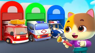 baby learns about vehicles five little cars colors song kids song mimi and daddy