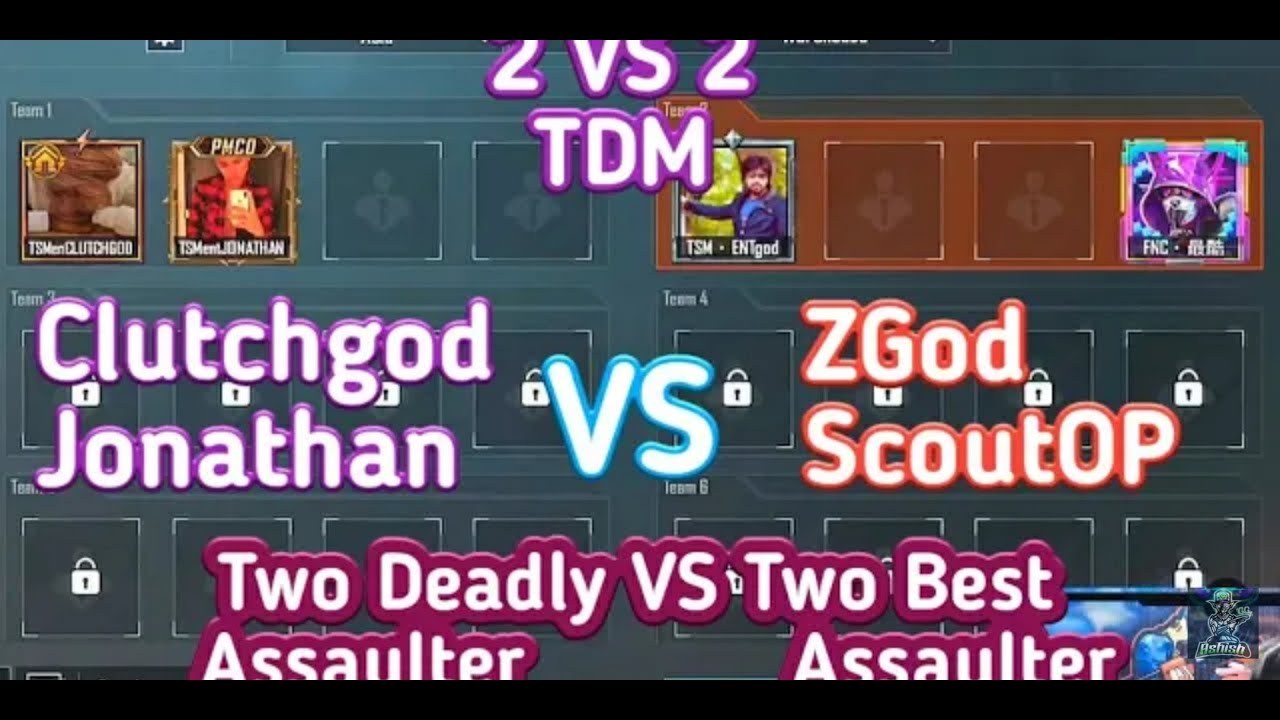 ScoutOP And ZGod VS Jonathan And Clutchgod - 2 VS 2 TDM |😱 Op Game 🔥 ...