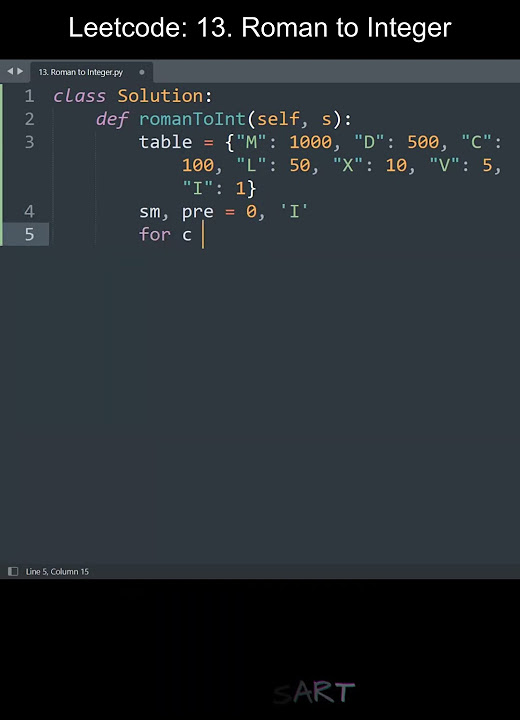 Leetcode 13. Roman to Integer in Python | Python Leetcode | Python ...