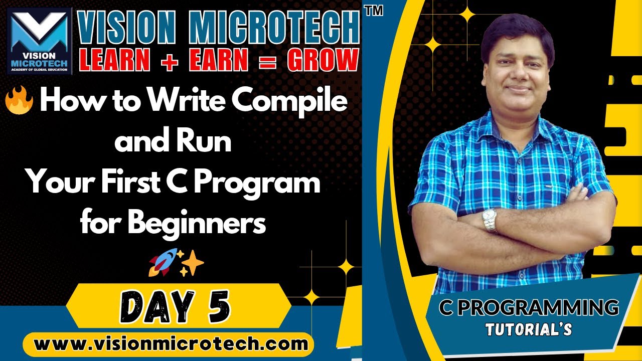 ๐ฅ How to Write Compile and Run Your First C Program for Beginners ๐ ...