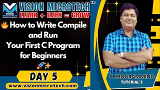 🔥 How to Write Compile and Run Your First C Program for Beginners 🚀✨