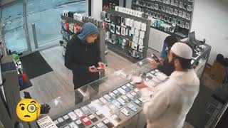 Owners of this store in England let an attempted robber go free.#viral#cctv#short