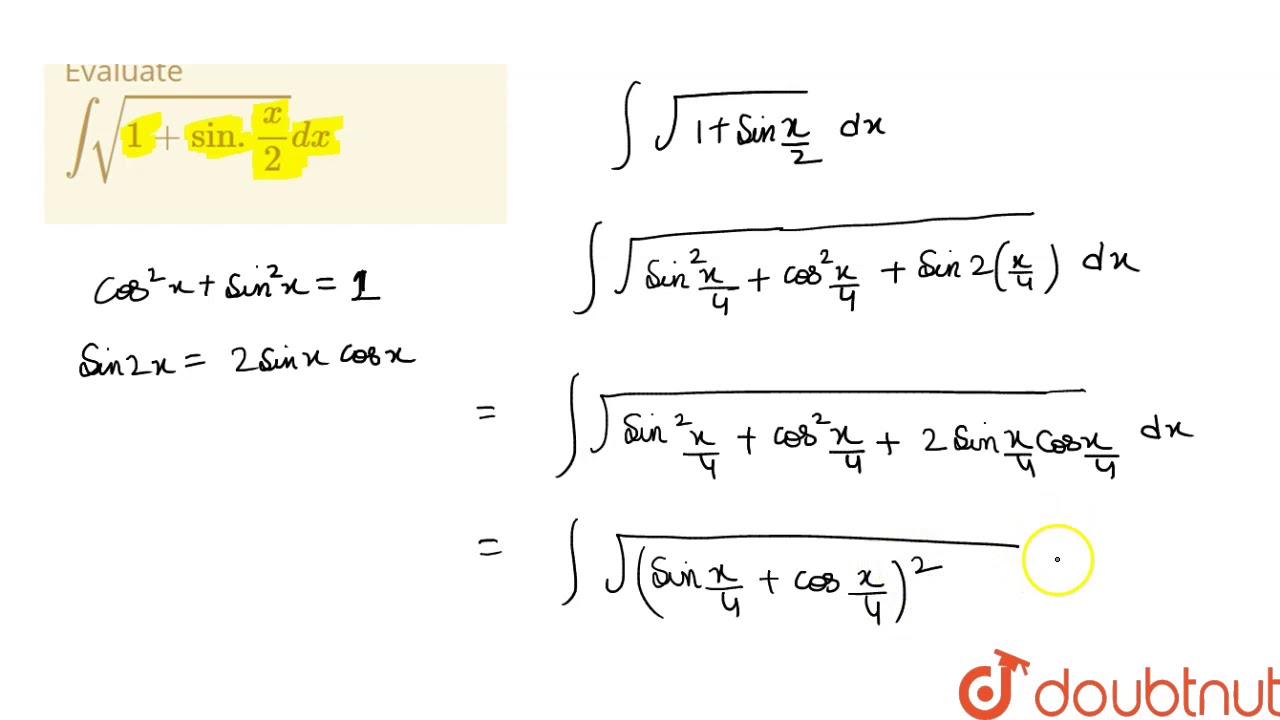 Evaluate Int Sqrt 1 sin X 2 Dx YouTube Evaluate Int Sqrt 1 sin X 2 Dx YouTube