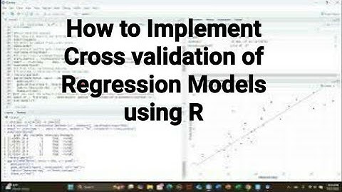 How to Implement Cross Validation of Regression Models using R #r #crossvalidation#regression