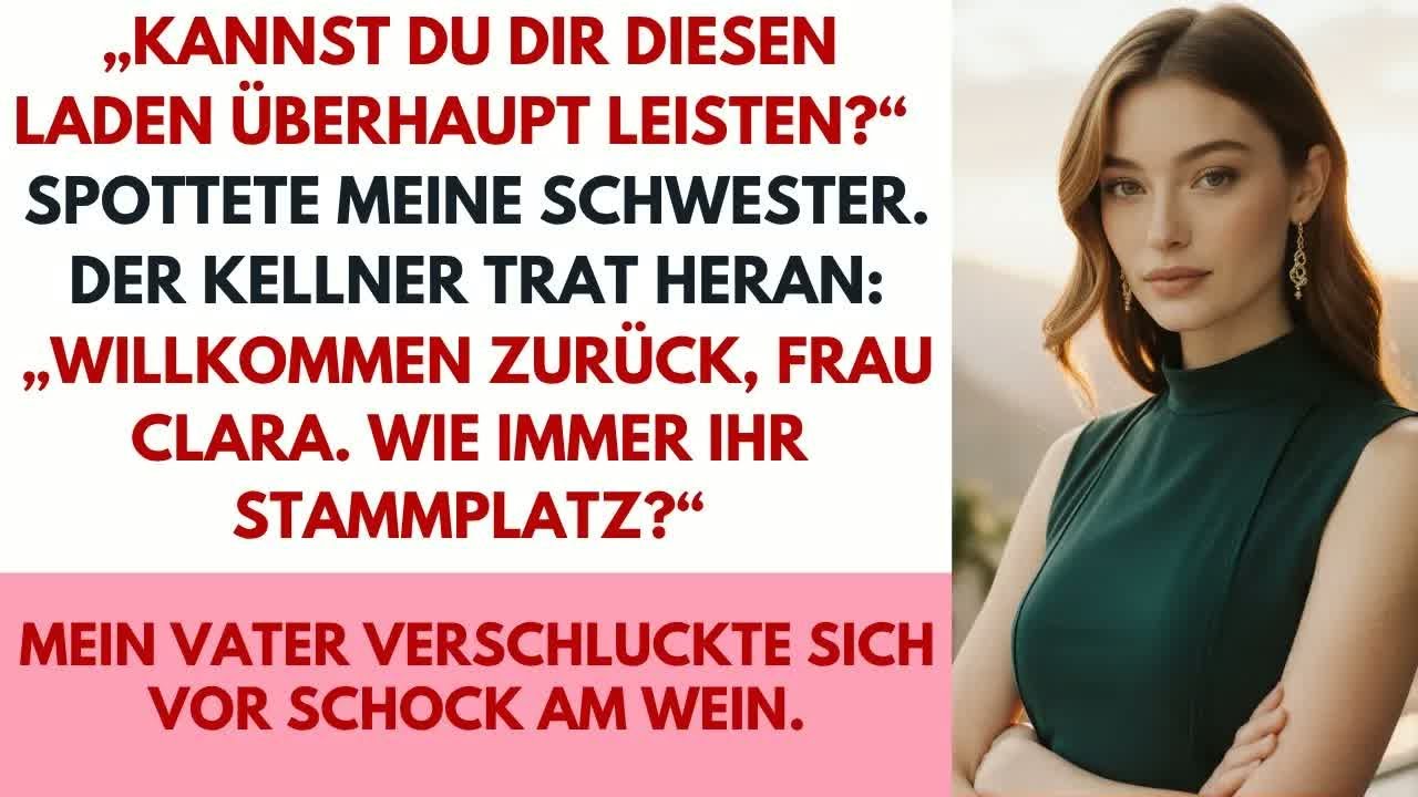 Beim Abendessen nannten sie mich arm – dann sagte der Kellner： „Willkommen zurück, Chefin “