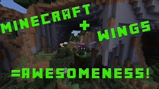 MINECRAFT FUN/STUNTS WITH WINGS (Minecraft 1.9 elytra gameplay)