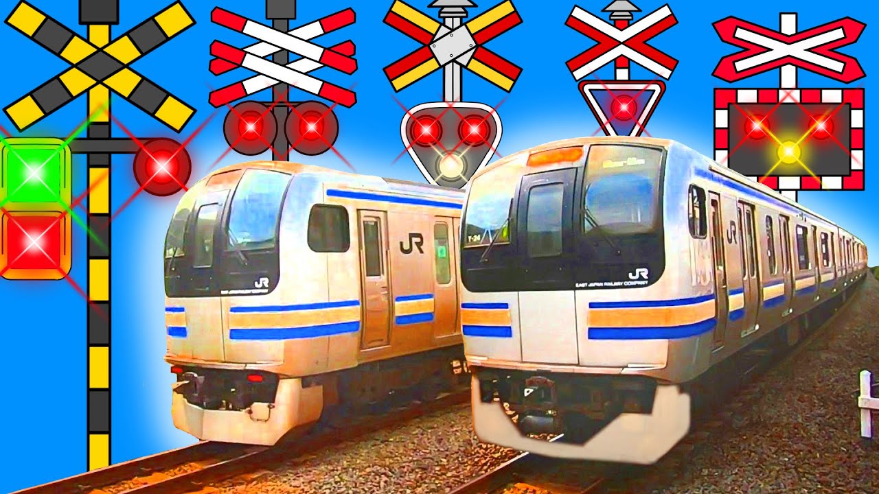 【電車】踏切 アニメ【鉄道 ふみきり】Train & Railroad crossing 横須賀線
