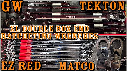 All of My Long Double Box End Ratcheting Wrenches Tekton Matco EZ Red Gearwrench