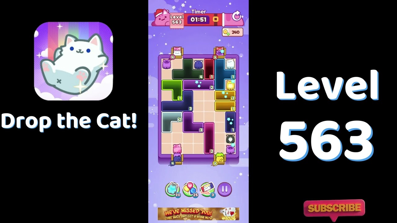 🎮 Drop the Cat! Level 563 Walkthrough | Fun Candy Puzzle Challenge 🐱